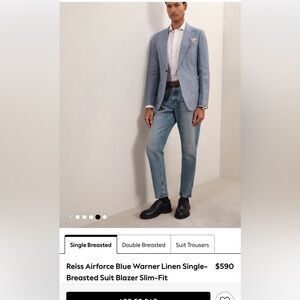 Reiss Airforce Blue Warner Suit Blazer